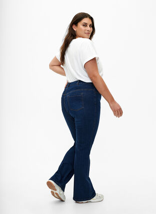 Zizzi  Jeansy typu bootcut Ellen z wysokim stanem, Dark Blue, Model image number 1