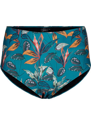 Zizzi Doly od bikini z wysokim stanem i nadrukiem, Leaf Print , Packshot image number 0