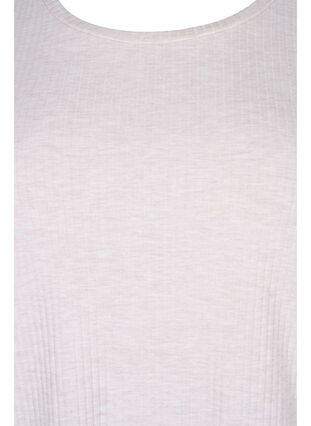 Zizzi Long-sleeved top in rib, Natural Mélange, Packshot image number 2