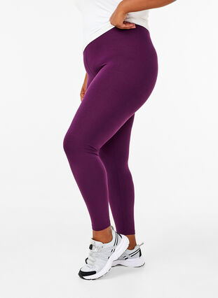 Zizzi Legginsy basic z wiskozy, Potent Purple, Model image number 0