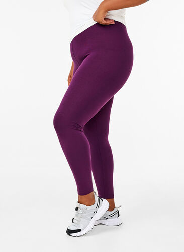 Zizzi Legginsy z wiskozy w stylu basic, Potent Purple, Model image number 0