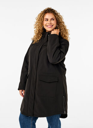 Zizzi Hydrofobowa kurtka softshell z pikowana podszewka, Black, Model image number 0