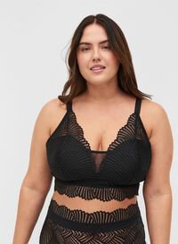 Soft padded, lacy bra, Black, Model