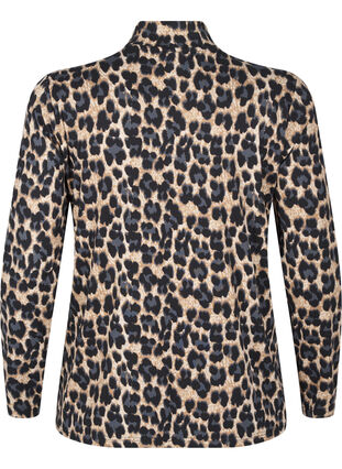 Zizzi Flash - Bluzka golf z dlugim rekawem, Leopard Print , Packshot image number 1