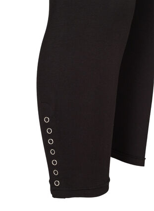 Zizzi Legginsy o dlugosci 3/4 z guzikami, Black, Packshot image number 3