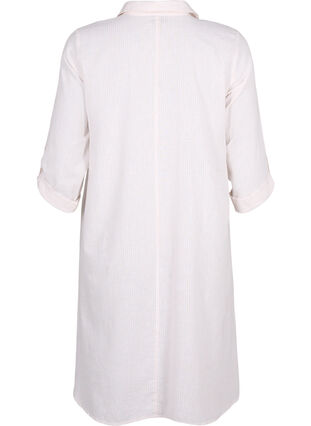 Zizzi Sukienka w paski wykonana z bawelny i lnu, Sandshell Wh. Stripe, Packshot image number 1