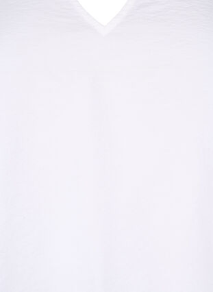 Bluzka z wiskozy z krótkim rekawem i haftem, Bright White, Packshot image number 2