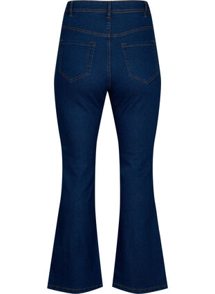 Zizzi FLASH – jeansy o wysokiej talii z rozcieciem na buty, Blue denim, Packshot image number 1