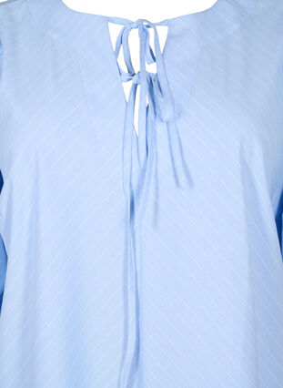 Zizzi Sukienka z wiazaniami i rekawami 3/4, Blue Stripe, Packshot image number 2