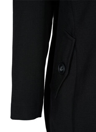 Zizzi Classic coat with button fastening, Black, Packshot image number 3