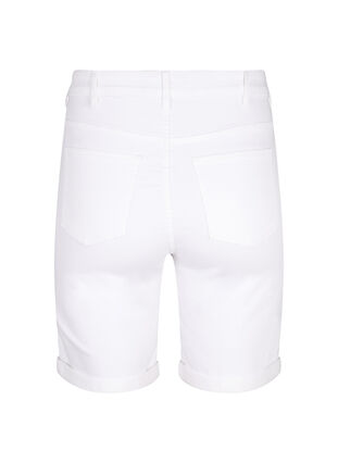 Zizzi Obcisle szorty jeansowe z wysokim stanem, Bright White, Packshot image number 1