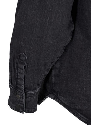 Zizzi Dzinsowa koszula z guzikami i kieszeniami na piersi, Dark Grey Denim, Packshot image number 3