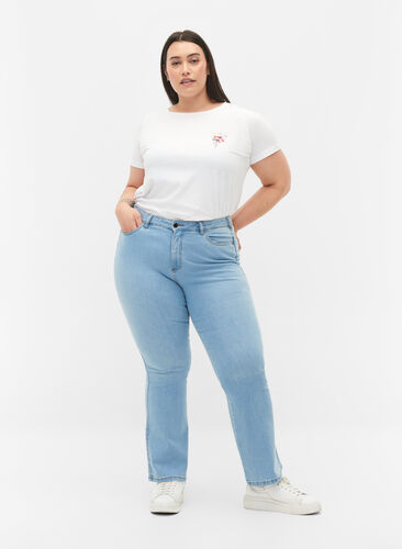 Zizzi  Jeansy typu bootcut Ellen z wysokim stanem, Ex Lgt Blue, Model image number 0