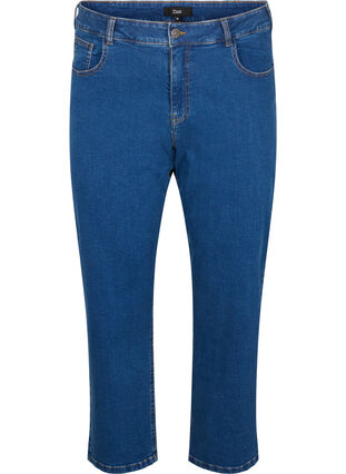 Zizzi Jeansy Vera nad kostke o prostym kroju, Blue Denim, Packshot image number 0