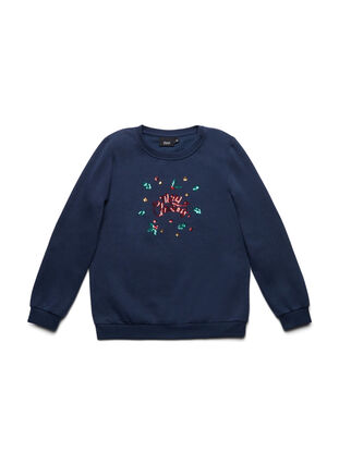 Zizzi Christmas sweater for kids, Night Sky Merry, Packshot image number 0