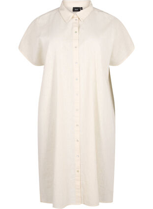 Zizzi Koszula o przedluzonym kroju wykonana z mieszanki bawelny z lnem, Sandshell, Packshot image number 0