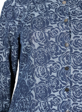 Zizzi Koszula dzinsowa w rózany wzór, Denim Rose AOP, Packshot image number 2